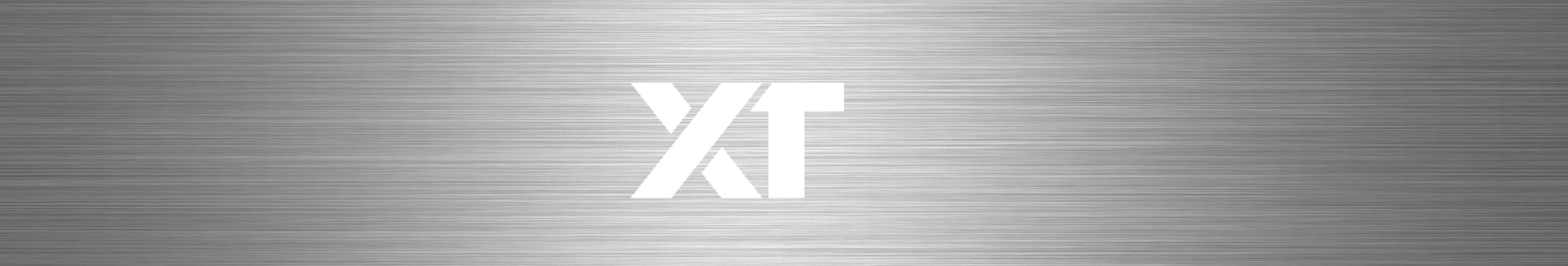 Brushed metal background with XT logo
